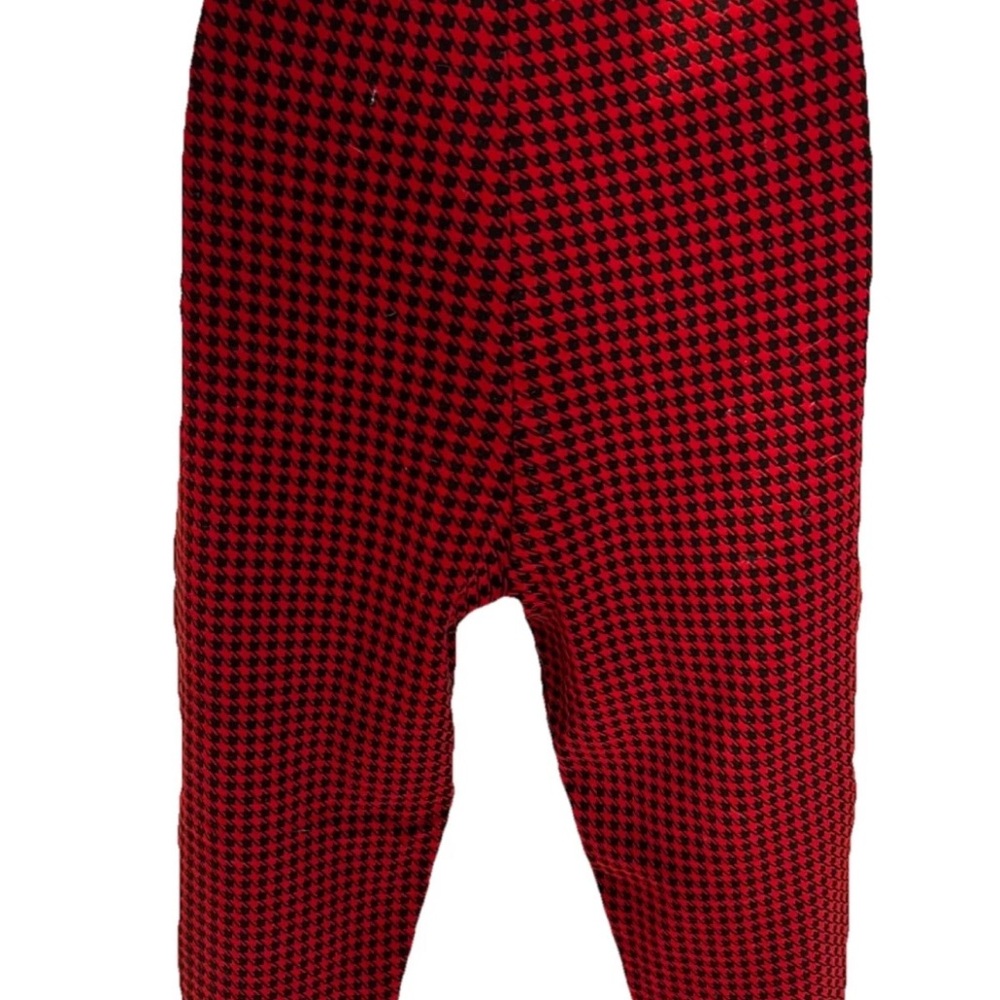 Zara Red and Black Houndstooth Pants Leggings Style New with Tags Medium